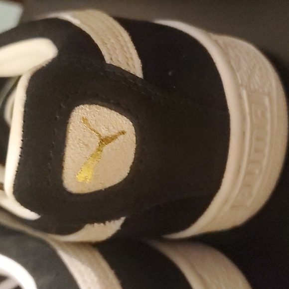 Puma Sneakers Boys Kids Size 7m 7c 7 Black Gray Side Stripe Suede Low To… - Picture 10 of 15